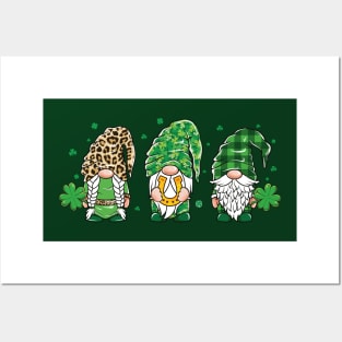 St Paddys Days Gnomes Leopard Plaid Posters and Art